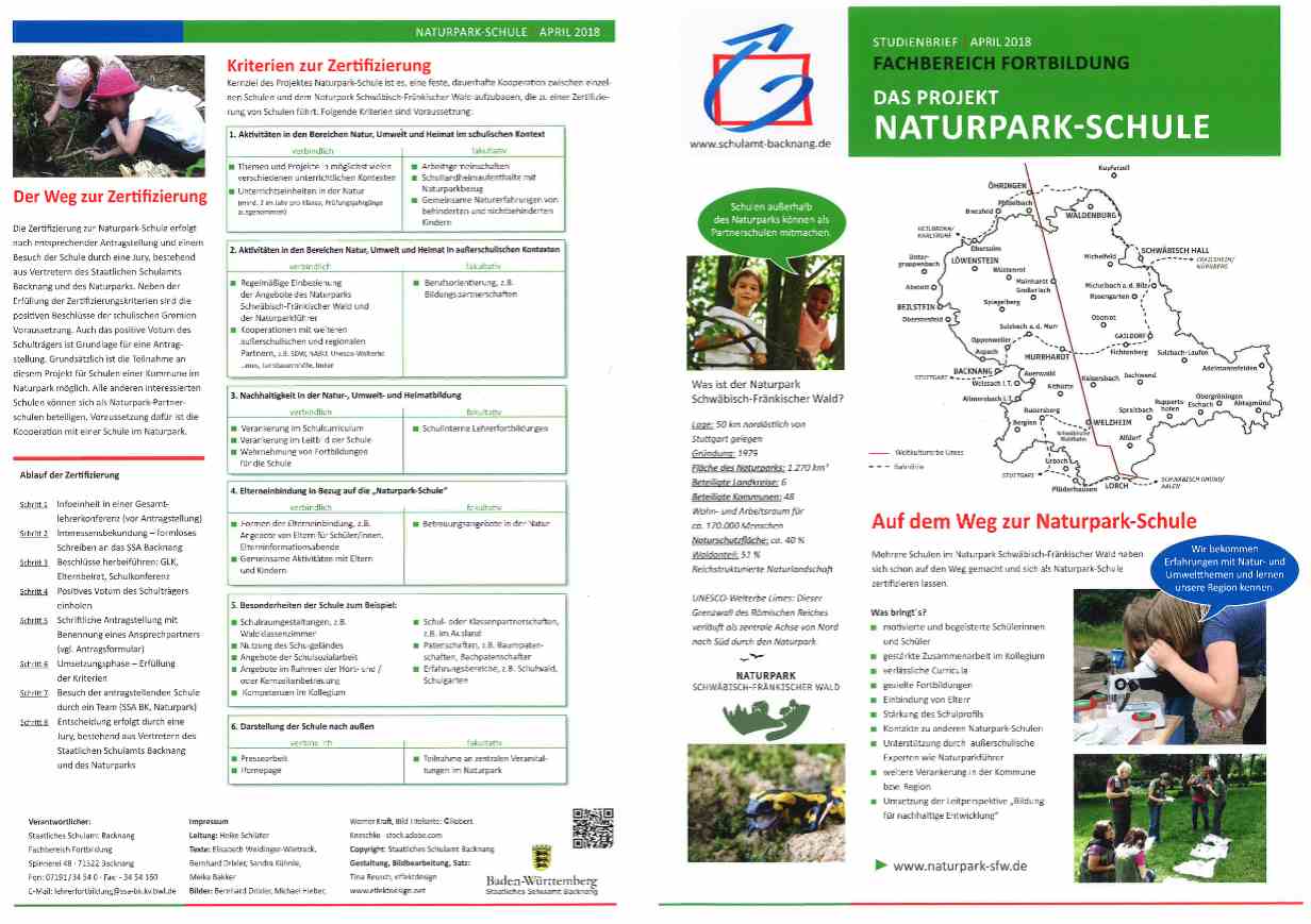 Bild und Link zu Studienbrief Naturparkschule