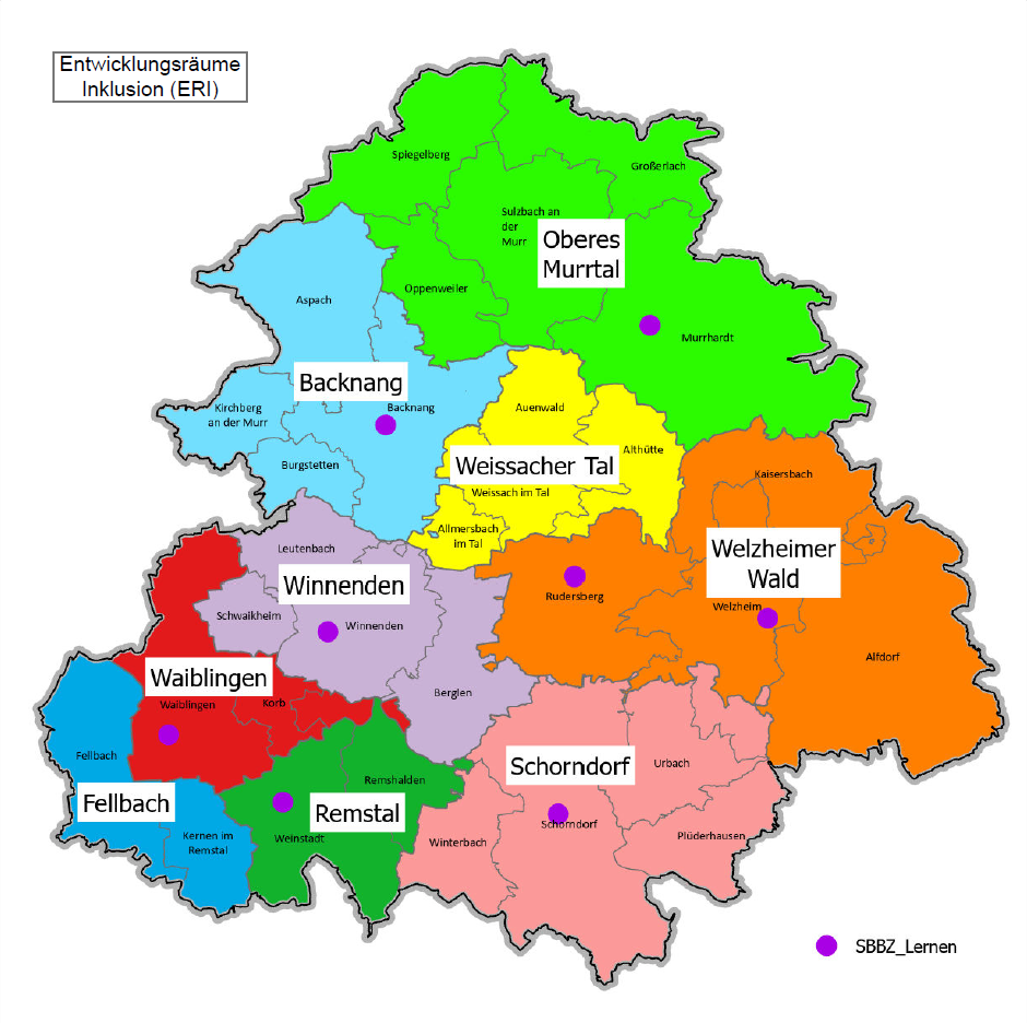 Verlinkte Karte Entwicklungsräume Inklusion