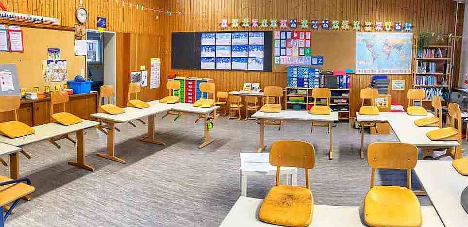 Bild von Klassenzimmer nach Schulschluss